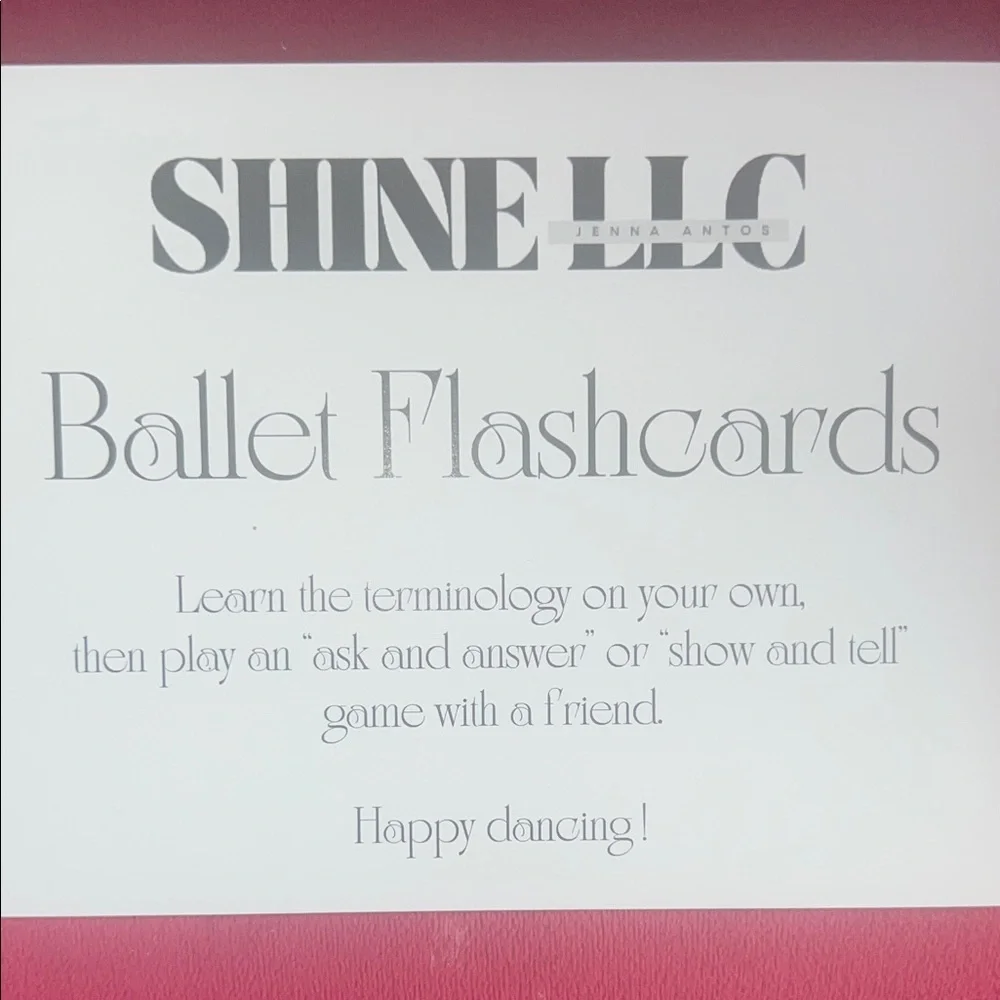 Dance - Ballet Flashcards for Terminology - kids gift- make learning fun!